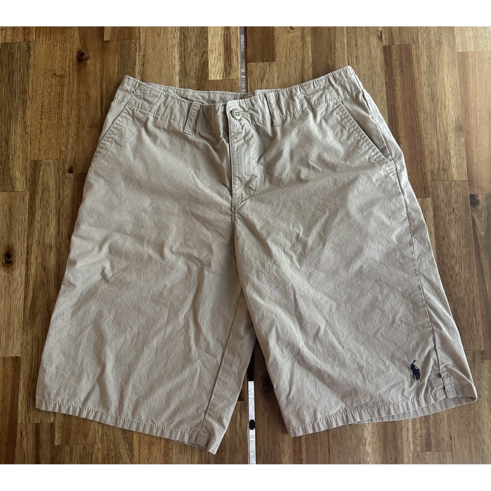Polo Ralph Lauren Youth Boy Short Size 14 Khaki Cotton Preppy Minimalist Casual
